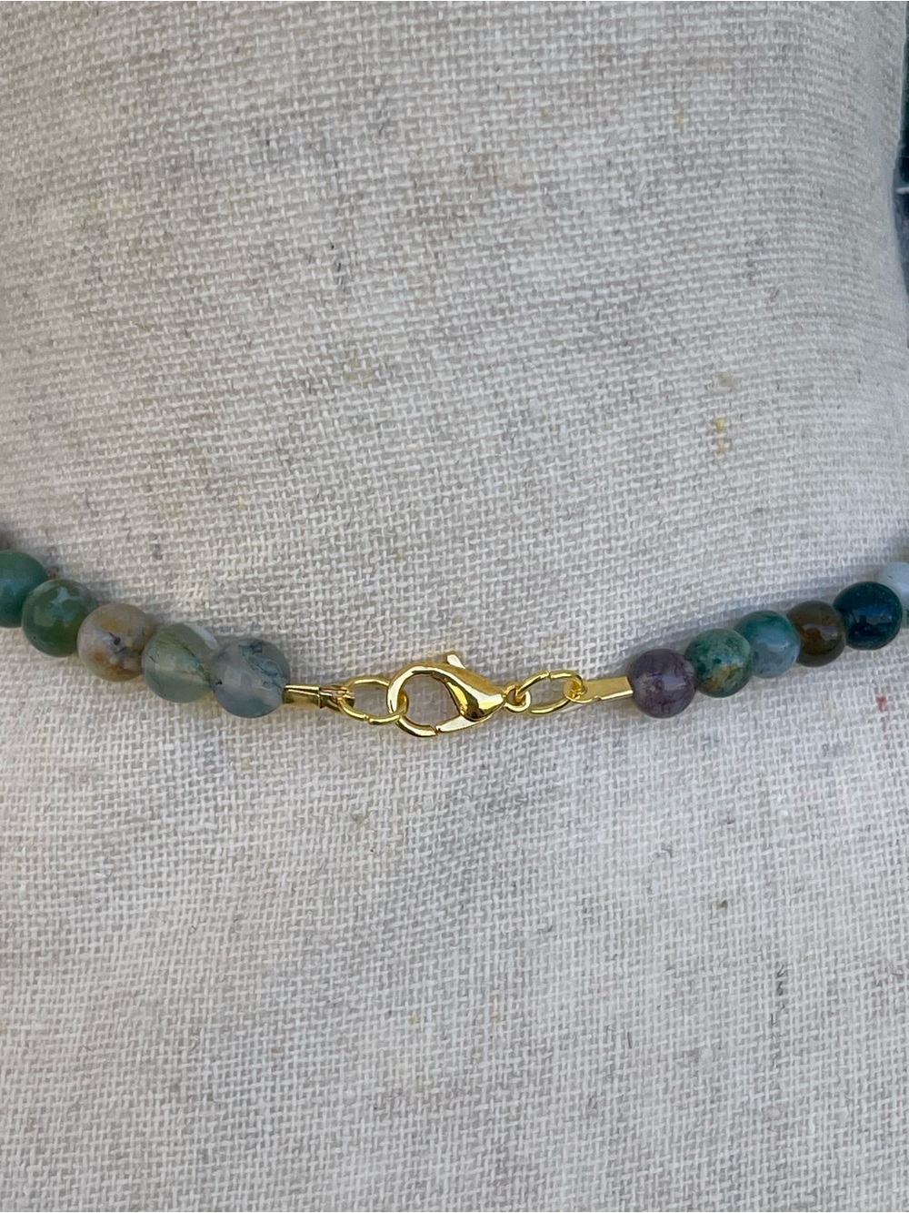 Multi-Color Jasper Gemstone Beaded Necklace with Tan Jasper Bars - Picture 4 of 4